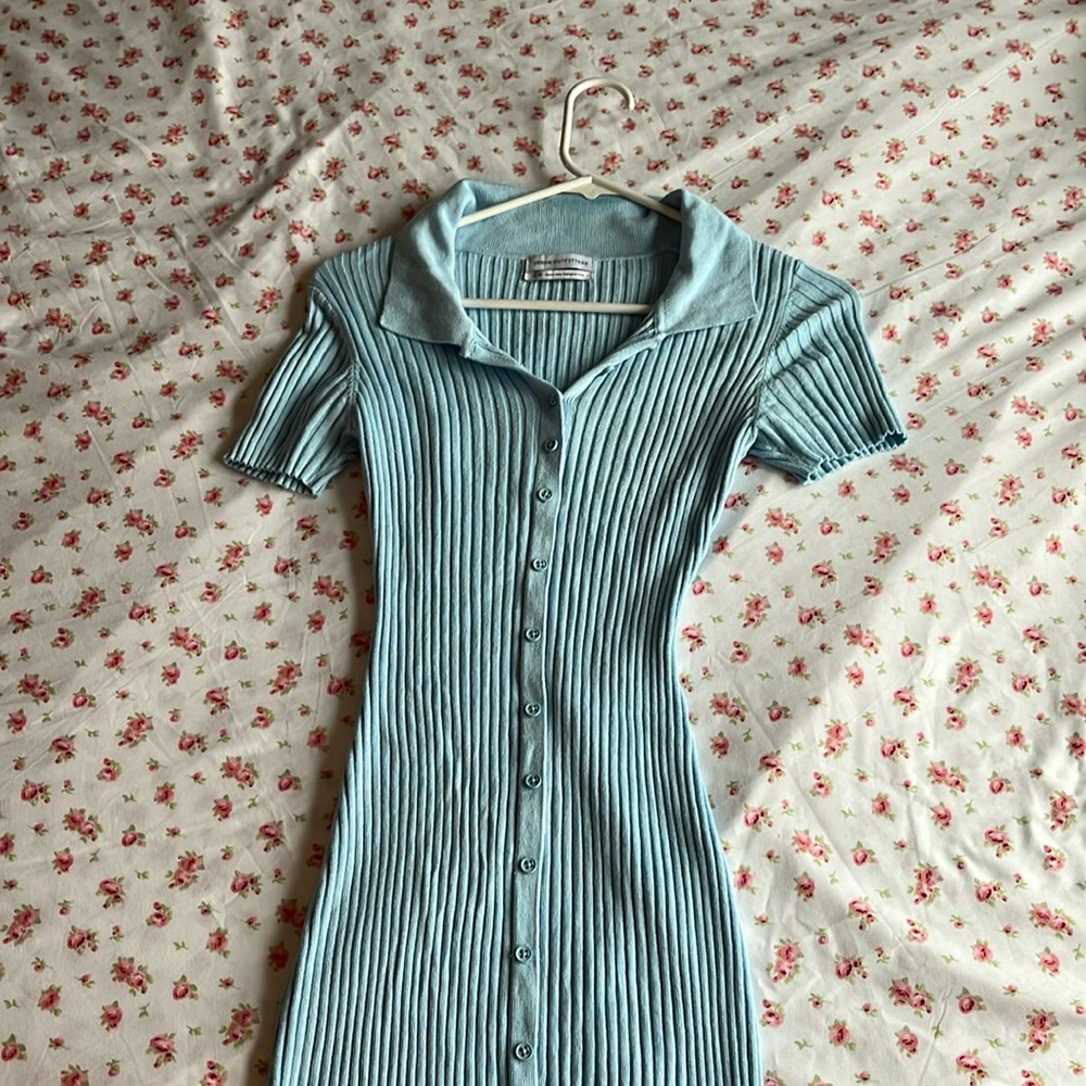 light blue ribbed xs urban outfitters midi dress